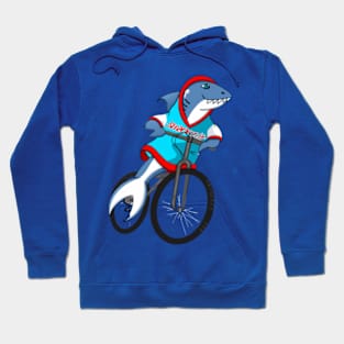 Cute  Shark on a Bicycle Hoodie